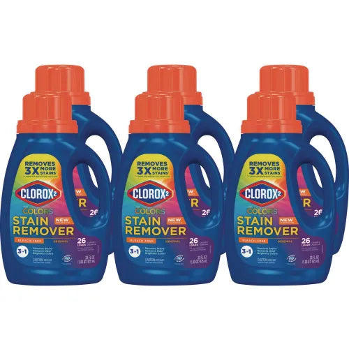 Clorox 2® For Colors Stain Remover & Laundry Additive, Bleach Free, Original, 33oz Bottle, 6/CT
