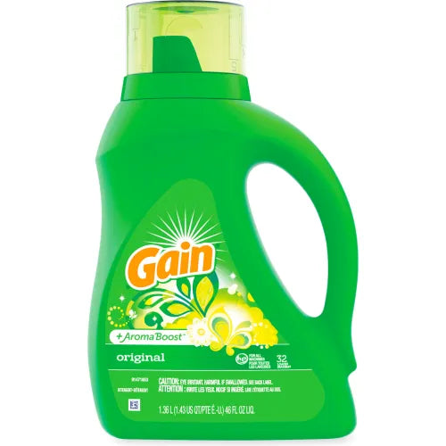 Gain® Liquid Laundry Detergent, Gain Original Scent, 46 oz Bottle, 6/Carton